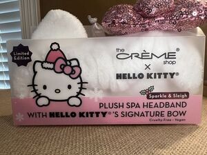 Hello Kitty Sequined Pink Bow Creme Shop Spa Headband Limited Edition NEW